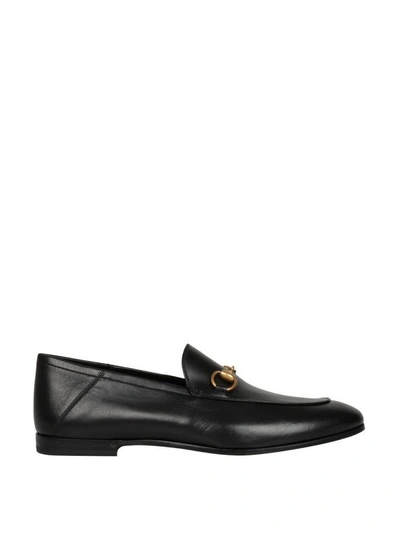 Shop Gucci Leather Loafers In Nero