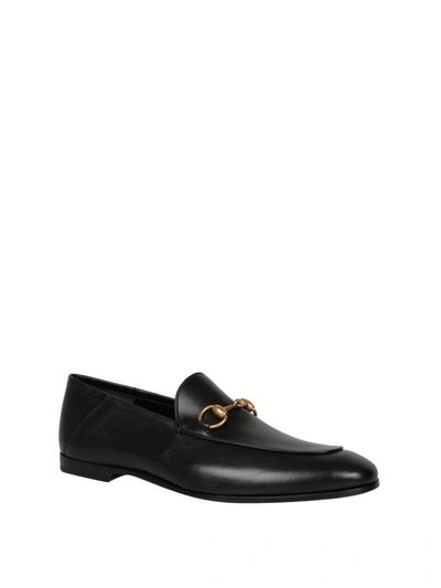 Shop Gucci Leather Loafers In Nero