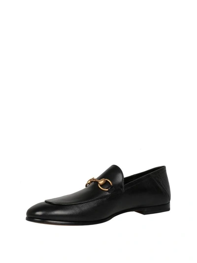 Shop Gucci Leather Loafers In Nero