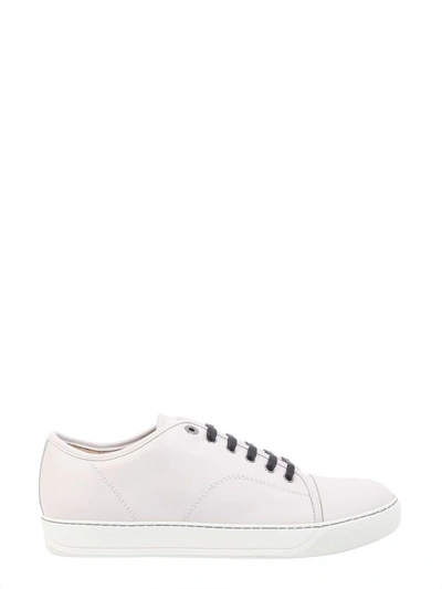 Shop Lanvin Leather Sneakers In Bianco