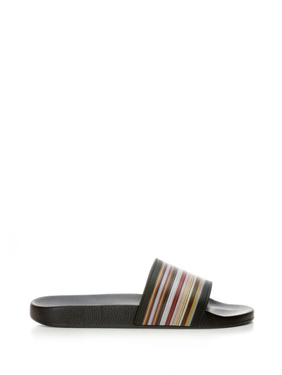 Shop Paul Smith Black Ruben Slides In Nero