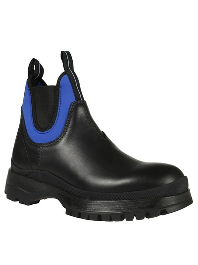Shop Prada Elasticated Boots In Black/blue