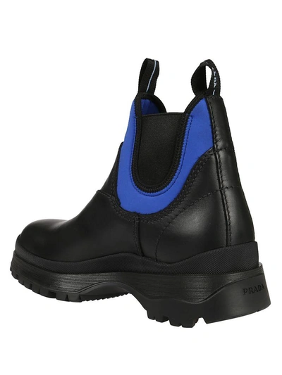 Shop Prada Elasticated Boots In Black/blue