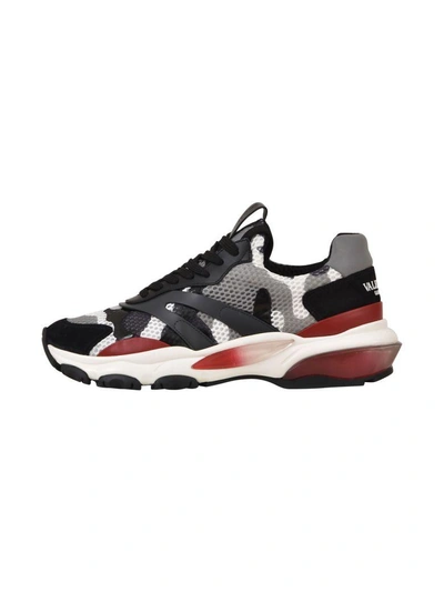 Shop Valentino Bounce Sneaker Camo In Grey