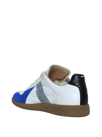 Shop Maison Margiela Tri Color Leather Replica Sneakers In Bianco