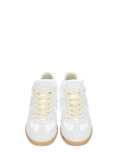 Shop Maison Margiela Replica White Leather Sneakers