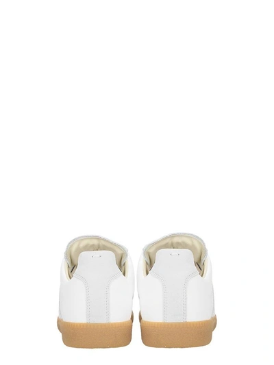 Shop Maison Margiela Replica White Leather Sneakers