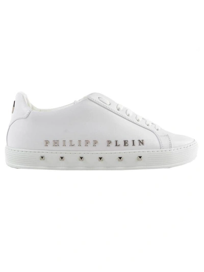 Shop Philipp Plein First Time Sneakers In White/nickel