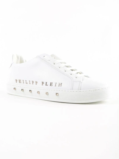 Shop Philipp Plein First Time Sneakers In White/nickel