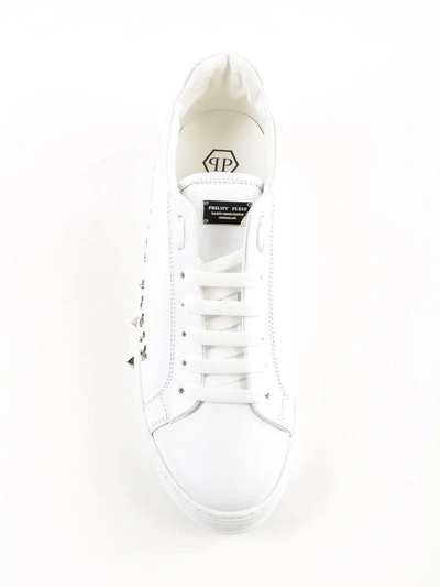 Shop Philipp Plein First Time Sneakers In White/nickel