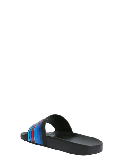 Shop Givenchy Gv Printed Slide Sandals In Blu