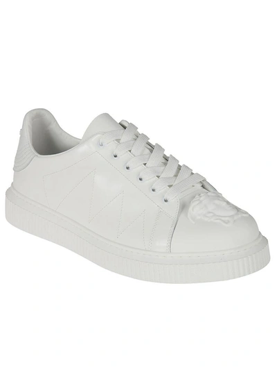 Shop Versace Medusa Sneakers In White