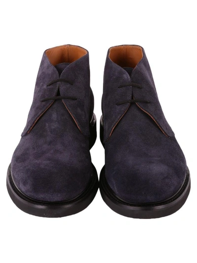 Shop Doucal's Suede Lace-up Shoes In Blue