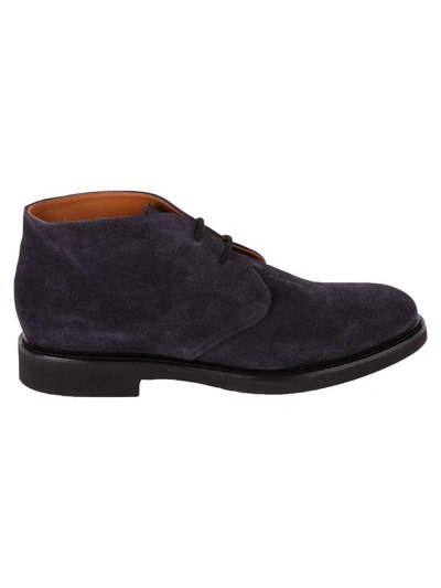 Shop Doucal's Suede Lace-up Shoes In Blue