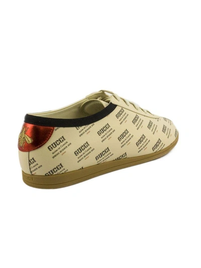 Shop Gucci Invite Print Sneaker. In Beige