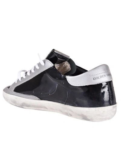 Shop Golden Goose Superstar Sneakers In Black Shiny/silver Matt