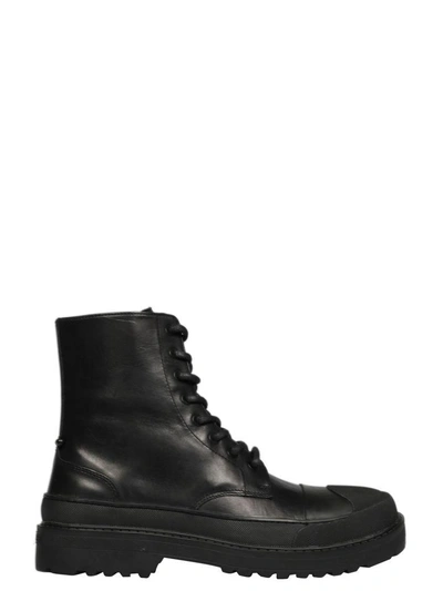 Shop Neil Barrett Classic Lace-up Boots In 01