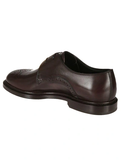 Shop Dolce & Gabbana Perforated Oxford Shoes In Ebony