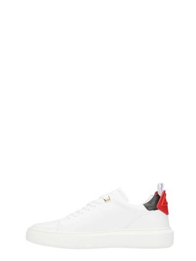 Shop Buscemi White Leather Sneakers