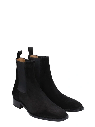 Shop Christian Louboutin Black Suede Boots