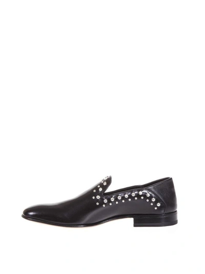 Shop Alexander Mcqueen Studded Black Leather Loafers