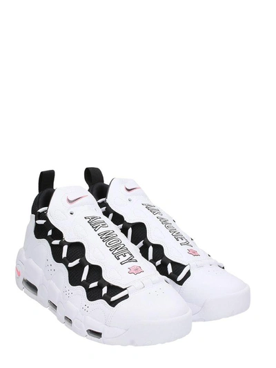 Shop Nike Sf Air More Money Sneakers In White Leather
