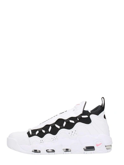 Shop Nike Sf Air More Money Sneakers In White Leather