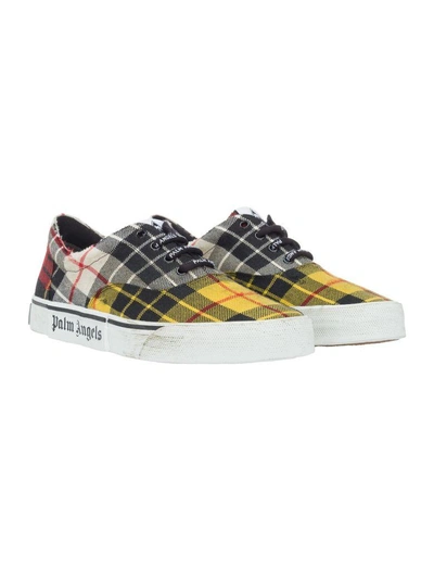 Shop Palm Angels Distressed Check In Multicolour