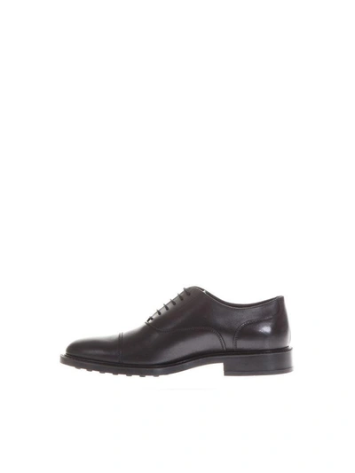 Shop Tod's Black Classic Laced Up Shoes In Leather