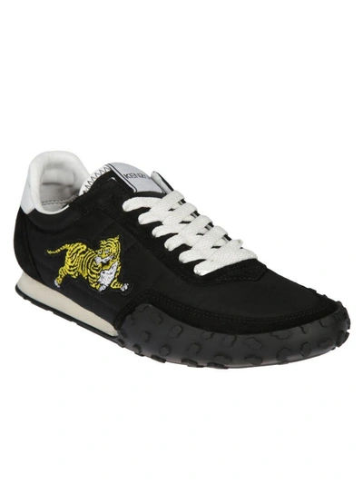 Shop Kenzo Tiger Embroidered Sneakers In Black
