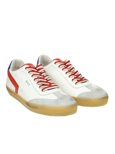 Shop Leather Crown Sneakers In White Leather