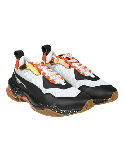 Shop Puma Thunder Elettric"  Sneakers In Black / Orange Leather" In White