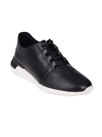 Shop Tod's Perforated Lace-up Sneakers In Black