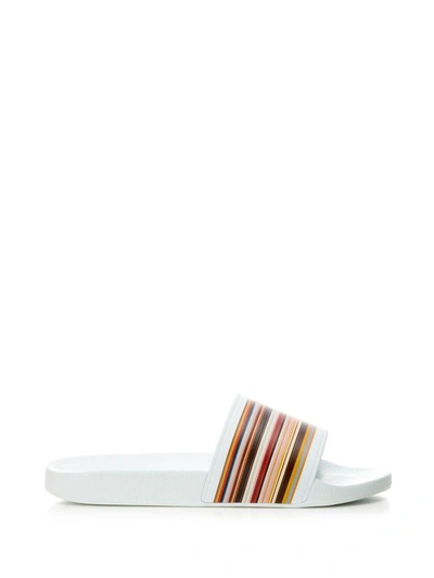 Shop Paul Smith White Ruben Slides In Bianco