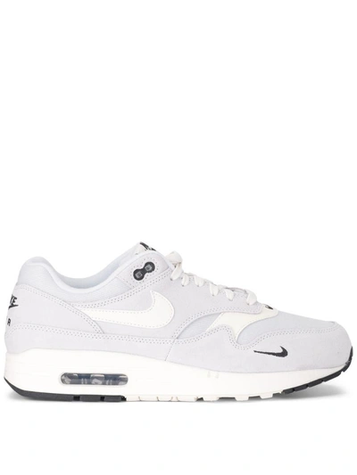Shop Nike Air Max 1 Premium Grey Suede And Fabric Sneaker In Multicolor