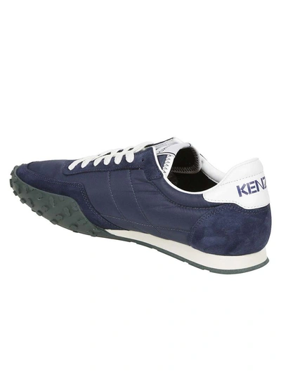 Shop Kenzo Tiger Embroidered Sneakers In Bleu Marine
