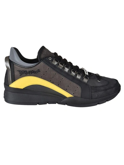 Dsquared2 Men's Shoes Leather Trainers Sneakers 551 Black | ModeSens