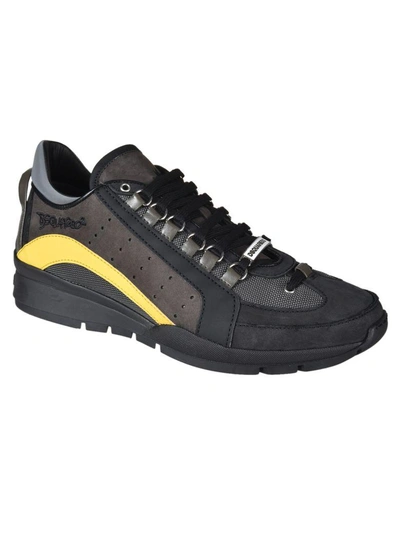 Dsquared2 Men's Shoes Leather Trainers Sneakers 551 In Black | ModeSens