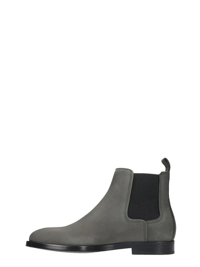 Shop Lanvin Grey Nabuck Chelsea Boots