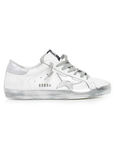 Shop Golden Goose Super Star Sneakers In Esparkle White Silver Star
