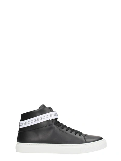 Shop Buscemi Black Leather Sneakers