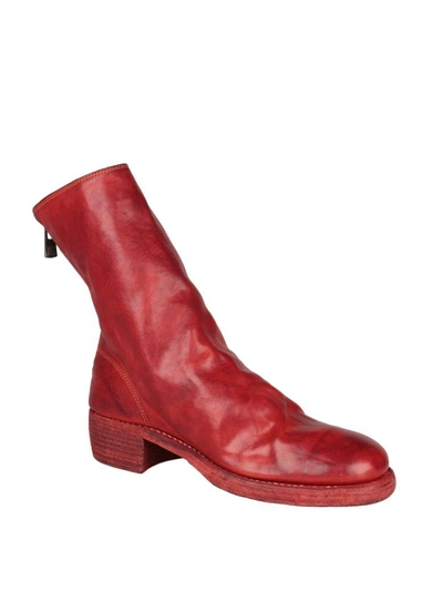 Shop Guidi Horse Lather Back Zip Boots In Rosso