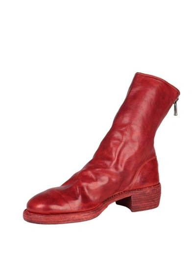 Shop Guidi Horse Lather Back Zip Boots In Rosso