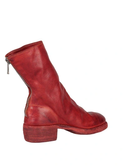 Shop Guidi Horse Lather Back Zip Boots In Rosso