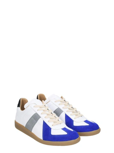 Shop Maison Margiela Sneakers Replica In White-blu Leather