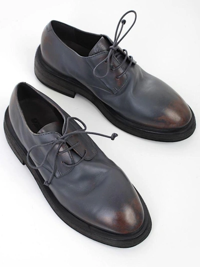 Shop Marsèll Leather Derby Shoes In Piombo Dark Grey