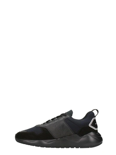 Shop Buscemi Ventura Black Leather And Suede Sneakers