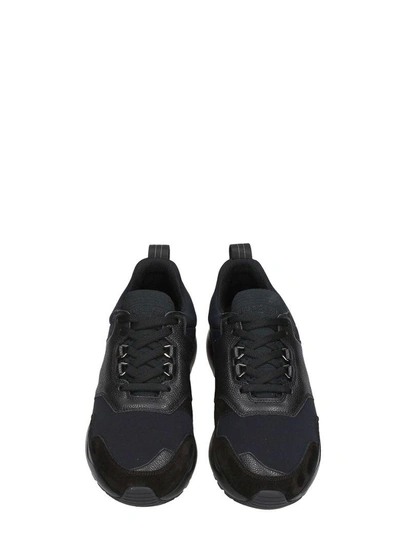Shop Buscemi Ventura Black Leather And Suede Sneakers