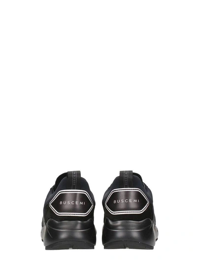 Shop Buscemi Ventura Black Leather And Suede Sneakers