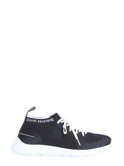 Shop Dior B21 Knit Trainers In Nero